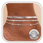 Kenivira Fußkettchen für Frauen, Zierlich Geschichtet Wasserdicht Fußkettchen für Frauen einstellbar, Fußkettchen Set Seil Link Strand Fußkettchen für Damen