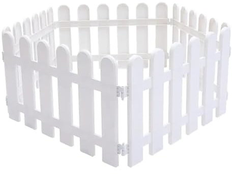 5 pezzi staccionata da giardino bordi bianchi in plastica pannelli decorativi for percorsi paesaggistici protezione protettiva for prato esterno bordi for patio (Color : White 50X30CM)