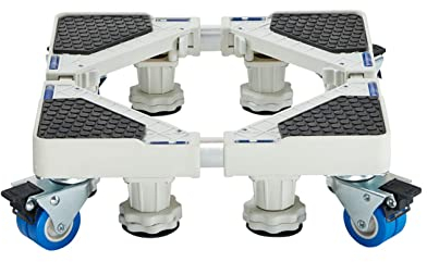 Carrito ajustable para frigorífico y congelador Longitud/ancho 17-26 Soporte móvil para lavadora Bandejas de suelo para secadora Soporte para enfriador de vino Alfombrilla antivibración 8 patas 4