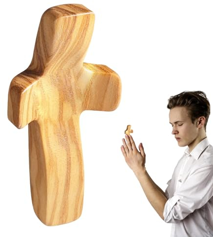 Generisch 2 Stück Handkreuz aus, Taschenkreuz aus, „Kreuz Mein Herz“-Ermutigungsgeschenk für Frauen und Männer, Schutzkreuz aus, tragbares Handkreuz aus für religiöse Christen