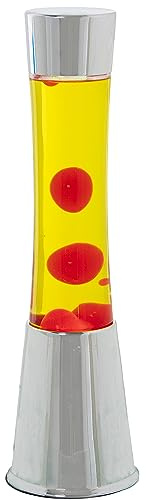 LÁMPARA LAVA METAL BRILLO LÍQUIDO ROSA/AMARILLO +BOMBILLA RE_°11X39CM CABLE NEGRO:150CM