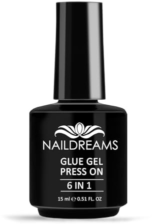 NAILDREAMS Nail Glue Gel Press On Gel für Tips 6-in-1, 15 ml