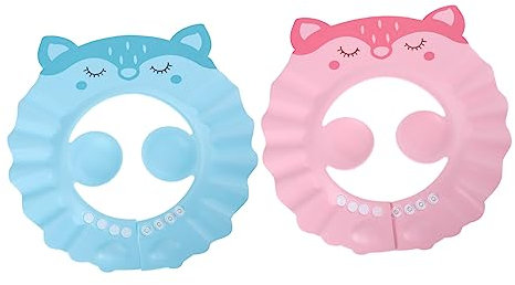 Vaguelly 2stücke Duschhaube Für Junge Mädchen Und Tragbar Mit Verstellbarem Kopfdesign Einfach Zu Bedienen Und Sicher Zu Tragen Für Junge Mädchen-dusche Und