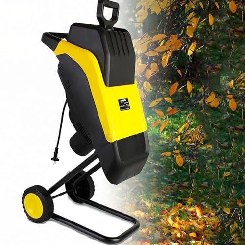 Biotrituratore da giardino, biotrituratore elettrico per foglie e rami, biotrituratori e cippatori da giardino da 2500 W, biotrituratore elettrico da giardino da 4500 giri/min con sacco di raccolta