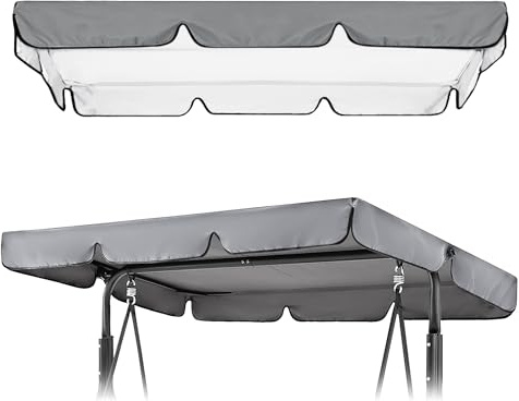 Hollywoodschaukel Dachbezug 210 x 145 cm, Hollywoodschaukel Ersatzdach 3 Sitzer, Universal Ersatzdach Gartenschaukel, Wasserdicht Dach für Hollywoodschaukel, UV-Schutz Sonnendach