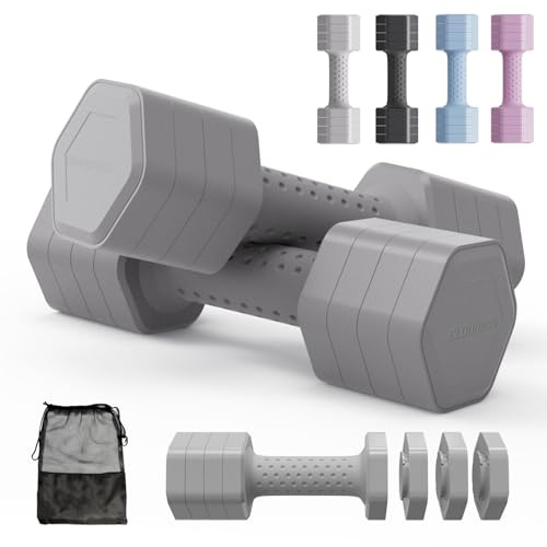Cloudfire Adjustable Dumbbells Set,2 x 2.5kg Free Weights with Soft Grip Handle, 4-in-1 Weights Dumbbells Set,Hand Weights for Women Men,Adjustable Dumbbell Pair for Home Gym Fitness Training