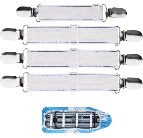 SheeChung Ironing Board Cover Clips,Set of 4,Anti-Slip Straps for Bed Corners Couch Cover,Keep Cover Flat and Secure Tention Clips