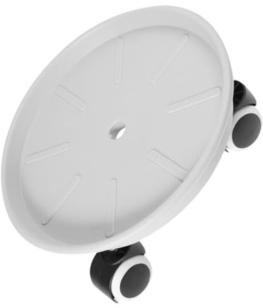 TOGEVAL Support à Plantes Roulant Intérieur Et Extérieur Plateau De Récupération d'eau, Rond Ø30 Cm, Polypropylène Gris Scandinave, Base Mobile à roulettes Pivotantes pour Pots De Fleurs