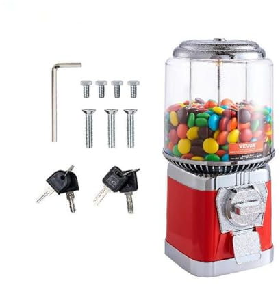 Commercial Candy Vending Machine, Coin Operated Gumball Dispenser for Business and Kids, Metal Candy Bank with Easy Access for Vending Treats