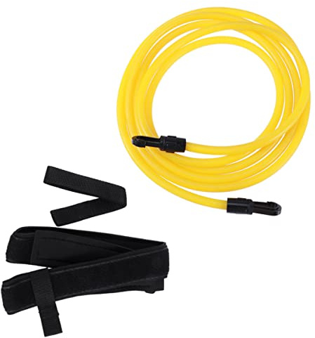 Toyvian Ceinture de Natation Résistance Élastique avec Bande Exercice Ceinture Néoprène Confortable Corde Résistante pour Entraînement Swim Training Pochette Filet de Rangement Inclus