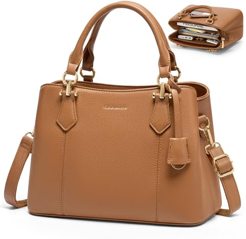 RAINSMORE Handbags for Women PU Leather Ladies Handbags Elegant Women Handbags Top Handle Shoulder Bags for Casual Work