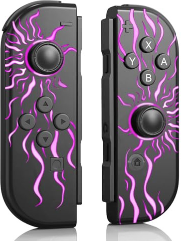 Generico Sostituzione joycons per Switch,Controller wireless L/R compatibile con console Nintendo Switch/OLED/Lite, giroscopico a 6 assi, sveglia, vibrazione-Purple