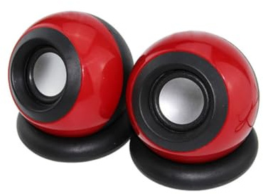 GALPADA Altoparlanti USB per PC 1 Paio Mini Casse Portatili in Plastico Rosso Plug And Play Compatibilità per Laptop e Media Player 3.5mm, Design Compatto per Casa e Scuola Colore Casuale