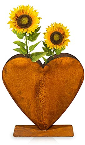 Blümelhuber Edelrost Gartendeko Vintage Metallherz - 30 cm x 30 cm Herzen Deko zum Bepflanzen - Ideal für Garten oder Haustür