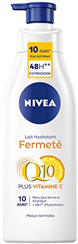NIVEA Latte idratante corpo compattezza Q10 + vitamina C pelli normali (1 x 250 ml), latte corpo arricchito con coenzima Q10 e vitamina C, latte per il corpo per una pelle più soda