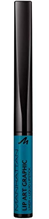 Manhattan Lip Art Graphic 2-in-1 Lip Liner und Liquid Lipstick für samtig-weiche Lippen, limitierte Edition, Fb. 001 Tag Me (türkis), 1.8 ml