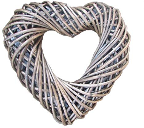 Red Hamper Petite Couronne en Osier en Forme de cœur, 8 x 30 x 30 cm