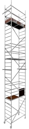 ALTEC Rollfix 2.0 Rollgerüst fahrbar, 9m Arbeitshöhe, inkl. Wandanker | Fahrbares Gerüst aus Aluminium, Baugerüst zertifiziert, 200 kg/m² Traglast, DIN EN 1004-1, ISO 9001:2015
