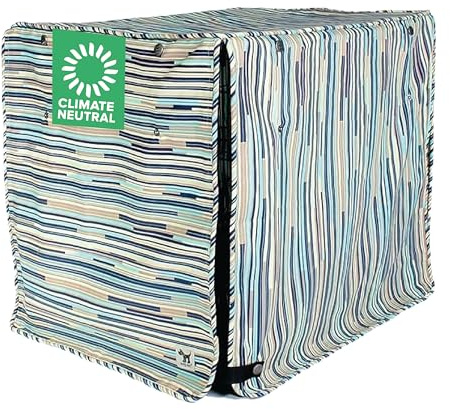 Molly Mutt I Don't Like Mondays Hundekäfig-Abdeckung, Bezug aus 100% Baumwolle mit 2 aufrollbaren Paneelen, ideal für Hunde- oder Katzenkiste, langlebig, waschbar und frei von schädlichen