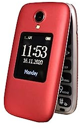 TELEFUNKEN- S560 Téléphone Portable Clapet Débloqué avec Grandes Touches Simple pour Senior - Double Ecran- Compatible avec Les Appareils auditifs - Touche SOS - GPS et WiFi - Radio FM- Rouge