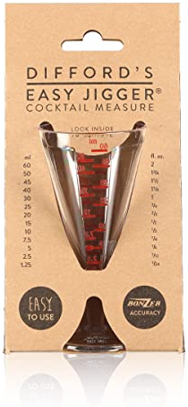 Easy Jigger® Spirit Measure by Difford’s Guide and Bonzer | Cocktail Jigger Spirit Measures (25ml, 50ml, 60ml) for Unbeatable Accuracy| Single or Double Shot Alcohol Measure
