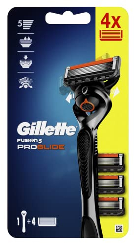 Gillette ProGlide Herrenrasierer + 4 Klingen auswechselbar, mit 5 Klingen härter als Stahl