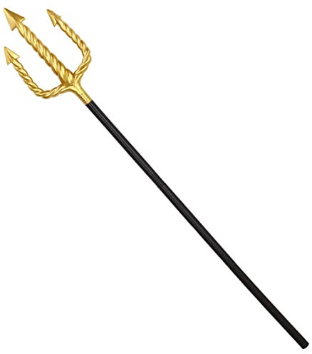 CHICTRY Plastic Death Scythe Staff Detachable Azrael Scythe Trident Cosplay Axes Sickle for Masquerade Halloween Costume Gold&Black One Size