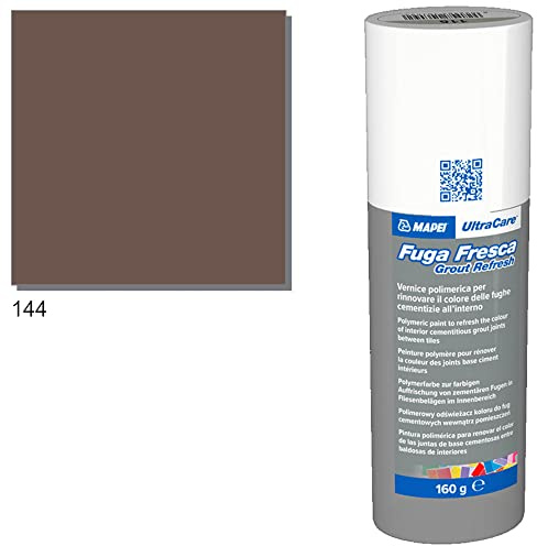 Mapei Ultracare FUGA FRESCA 144 chocolate pintura polimérica para renovar el color de las juntas cementizas. Botella de 160 g.