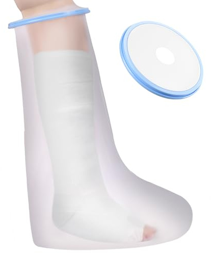Apasiri Protection Platre Jambe Adulte Etanche, Sac Douche Platre Réutilisable et Durable, Protege Platre Jambe Adulte Gardez Les Plaies et le Bandage au Sec