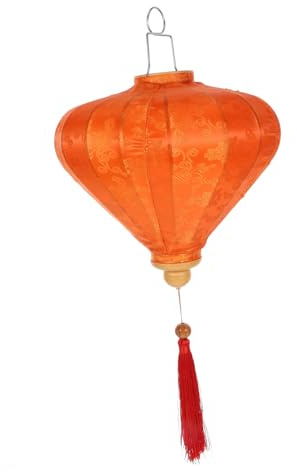 OATIPHO Japanische Laternen Chinesische Hängelaterne aus Flockstoff Orange Klassische Form für Gartenparty und Fensterdekoration Romantische Deko