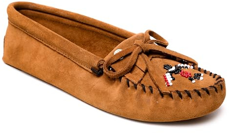 Minnetonka kvinnors Thunderbird mjuk lädersula mockasin, Brun, 36 EU