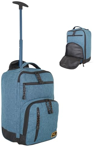 Bordlite Ryanair, EasyJet Cabin Approved Holdall on Wheels, 20L Hand Luggage Underseat Carry-Ons, Extendable Handle, Multi Pocket, Travel Bag - 40x20x25cm - Flight Bags for Men & Women - Navy