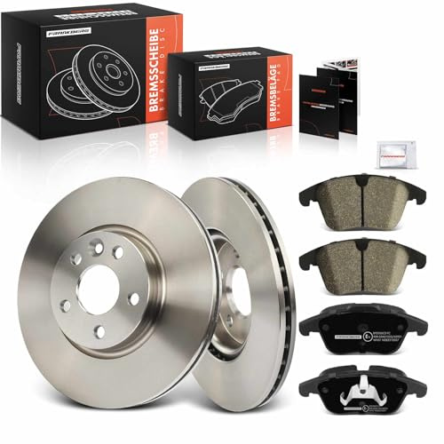 Frankberg 1x Frankberg Discs Brake Disk + 4x Front brake pads 6G912C375F1B | Compatible with: Galaxy WA6, S80 II 124, S-Max WA6, R.a.n.g.e R.o.v.e.r Evoque L538, Freelander 2 L359