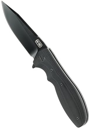 M-Tac Klappmesser Type 6, taktisches EDC-Messer aus rostfreiem Stahl 5Cr15MoV, G10-Griff, einhändig zu öffnen, Flipper-Mechanismus, Outdoor, Survival, Camping, Wandern, Notfallmesser, Black