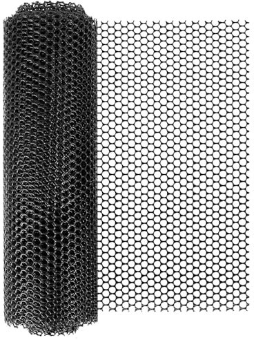 Ayztantine Drahtgitter Feinmaschig 3/6 m Gartenschutznetz, Kunststoffzaun-Sicherheitsnetz, multifunktionale, schneidbare Isolationsausrüstung for Katzen, Haustiere, Hühnernetz(Black 6x0.4 M)