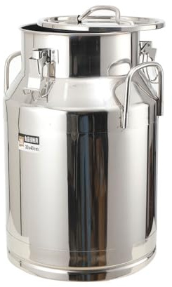 TABODD 28L Milchkanne Schwerlast aus Edelstahl 201, Transportkanne auslaufsicherer Deckel mit Spannverschluss und Gummidichtung, Große Vintage Bauernhof Milchkännchen für Dekoration und Lagerung