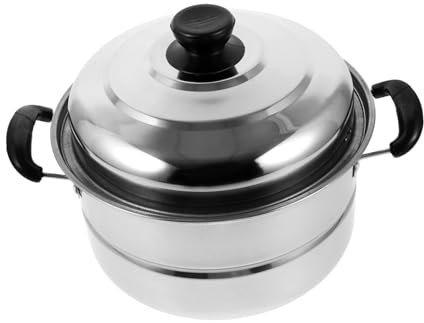 PRETYZOOM 1pieza Olla Inoxidable Doble Para Cocción Al Vapor Para y Fideos Diseño Práctico y Antiadherente Para Cocinas De Inducción y Gas