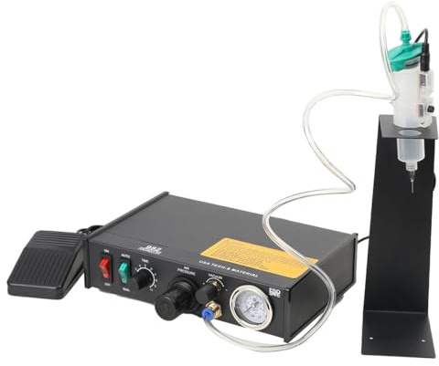 Lfhelper Semi-Automatic Glue Dispenser, 20W Lötpaste Klebstoffspender | mit Fußschalter, Halbautomatischer/Manueller Kleber Dispenser, 0.01-30s Timing Solder Paste Controller Glue Dropper Maschine
