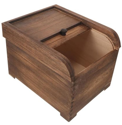 JISADER Distributeur de Riz, conteneurs de céréales en Bois, conteneur Alimentaire en Bois, Brun Foncé