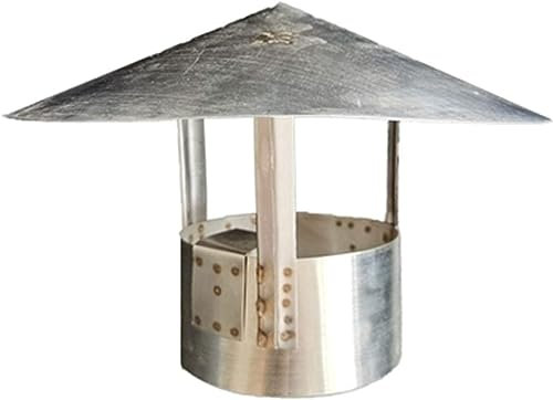 CHFYIJYHM Schornsteinhaube aus Edelstahl, wasserdicht, rund, for Lüftungsschlitze, Dach, Schornstein, Rauchrohr, Regenschutz, Schutzkappe, Abschluss, Heizung, Herd, Abgasrohr, Schornstein, Regenkappe,