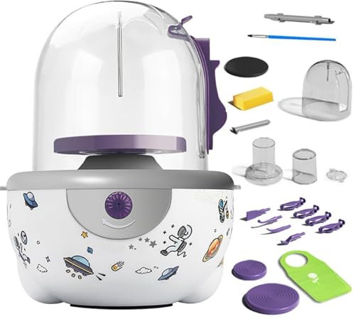 Tornio Elettrico, tornio Elettrico con 15 Accessori, Mini tornio con Copertura Protettiva, velocità di Regolazione, 12 Accessori, Kit di Strumenti per Lavorare Fai da Te in Ceramica per Modellare
