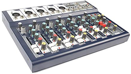 DJ Controller 7-channel Mixer Singing KTV Performance Effector Bluetooth Reverb USB Microphone Professional Mixer for Dj Lights Par Lights Moving