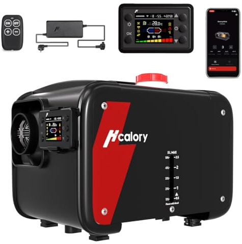 8kW Luft Dieselheizung, 12V/24V DC & 240V AC Diesel Standheizung 0,12–0,45 L/h mit APP & Adapter, 18% höhere Verbrennungseffizienz,10-Stufen-Temperaturregelung, Automatik-Start-Stopp für Auto,LKW,2025