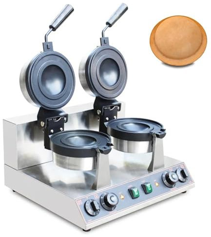 Burger Maker Machine,Ice Cream Burger Make Hamburger Waffle Maker Press Machine For Household And Commercial, Non-Stick Ice Cream Hamburger Maker 4 Inch 1300W Waffle Iron,Double