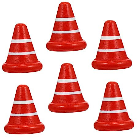 VANZACK 5 Sätze Mini Verkehrskegel Kunststoff Verkehrshütchen Für Lernspielzeug Zur Verkehrserziehung Für Rollenspiele Und Kreative Dekoration Im Kinderzimmer 6 Stücke * 5
