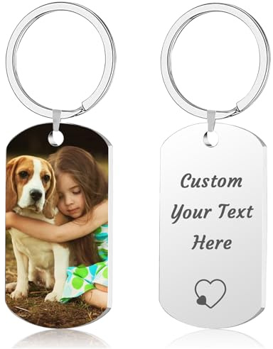 Porte-Clés Personnalisé avec Photo, Cadeau pour Couple Famille | Porte-Clés Photo Personnalisé : Ajoutez votre photo et message pour créer un souvenir unique pour vos proches.
