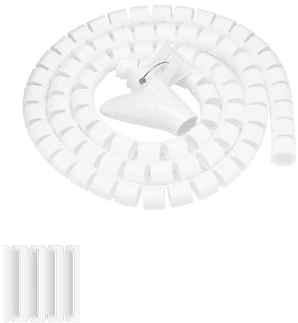 RASTKY Flexible Spiral Tube Cable Wrap - 3.0m X 16mm Wire Protector Home & – Easy Zip-Up Solution to Manage & Conceal Cords, Ideal Keeping Wires Organized Behind TV, Computer & More (1.5m*22mm)