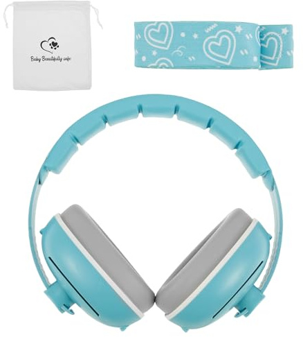 BOBASH Casque Anti-Bruit Bébé 2 en 1 Casque Protection Auditive Réglable pour bébé de 3 à 48 mois enfants pour Avion la Vie&les Fêtes