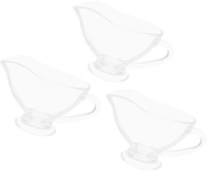OUNONA 3 Piezas Glass Gravy Pitcher With Handle Jug For Serving Gravy And Dressings Easy To Clean For Family Meals And Holidays