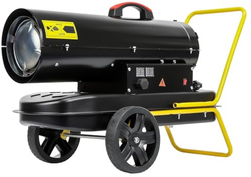 GEARFLOW 20kW / 70,000 BTU Diesel Space Heater, 220V Portable Kerosene Industrial Heater, 20L Fuel Tank, 600m³/h, Adjustable Thermostat, For Workshop Garage Shed Greenhouse
